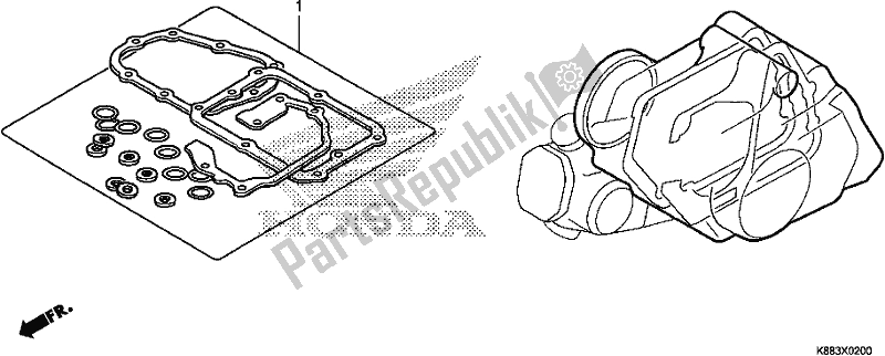 All parts for the Gasket Kit B of the Honda C 110X 2018