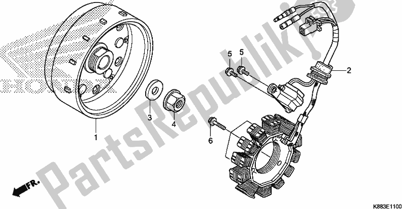 All parts for the Generator of the Honda C 110X 2018