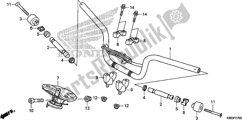 Alle onderdelen voor de Handle Pipe/handle Post van de Honda C 110X 2018