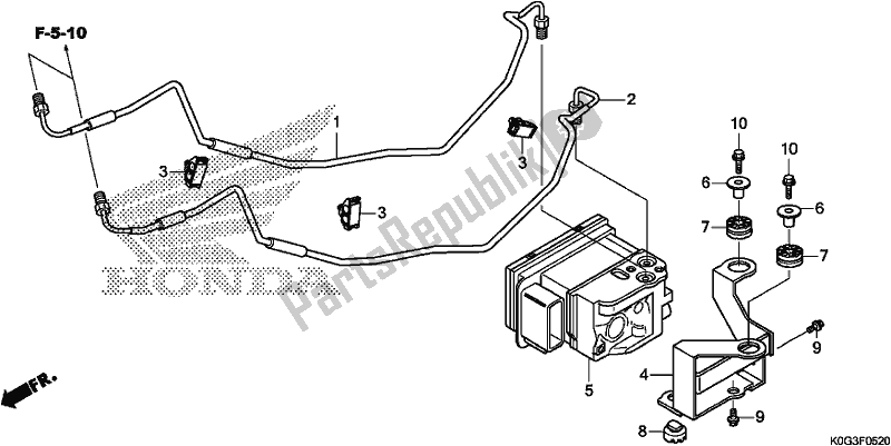 All parts for the Abs Modulator of the Honda C 125A 2019
