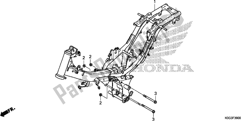 Alle onderdelen voor de Frame Lichaam van de Honda C 125A 2019