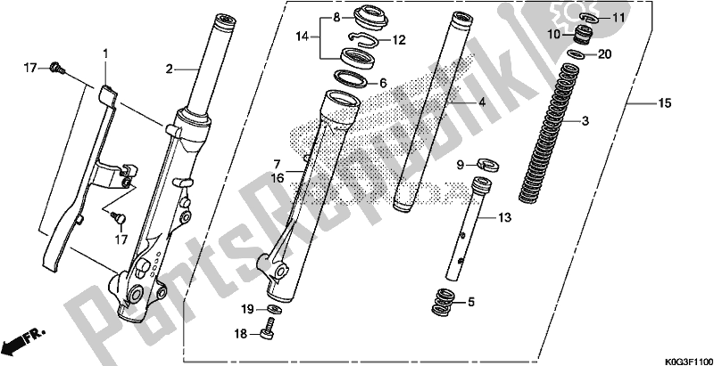 Toutes les pièces pour le Fourche Avant du Honda C 125A 2019