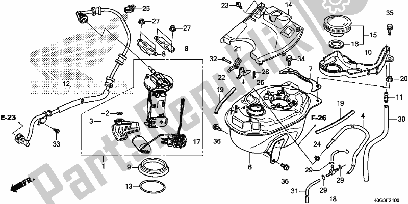 Todas as partes de Fuel Tank/fuel Pump do Honda C 125A 2019