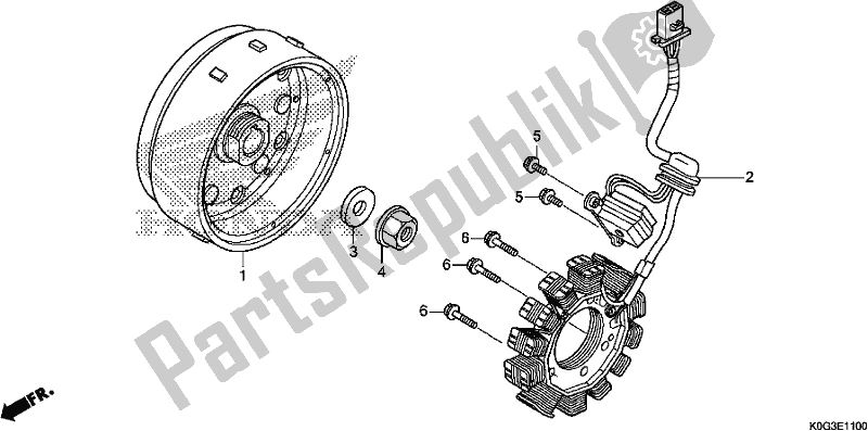 Toutes les pièces pour le Générateur du Honda C 125A 2019