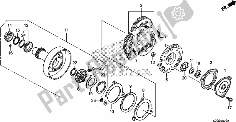 Tutte le parti per il Frizione Unidirezionale del Honda C 125A 2019