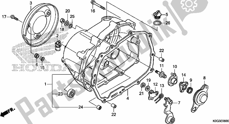 Todas as partes de Tampa Direita Do Cárter do Honda C 125A 2019