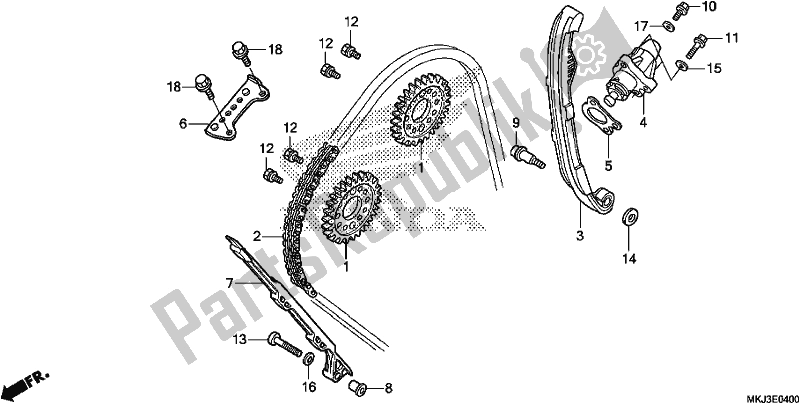 Tutte le parti per il Catena Della Camma / Tenditore del Honda CB 1000 RA 2018