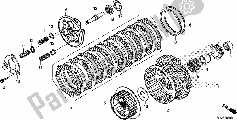 Tutte le parti per il Frizione del Honda CB 1000 RA 2018