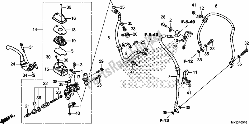 Todas las partes para Cilindro Maestro Del Freno Delantero de Honda CB 1000 RA 2018