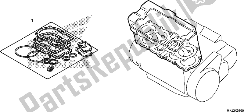 Tutte le parti per il Kit Guarnizioni A del Honda CB 1000 RA 2018
