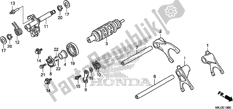 Todas las partes para Tambor De Cambio De Marchas de Honda CB 1000 RA 2018