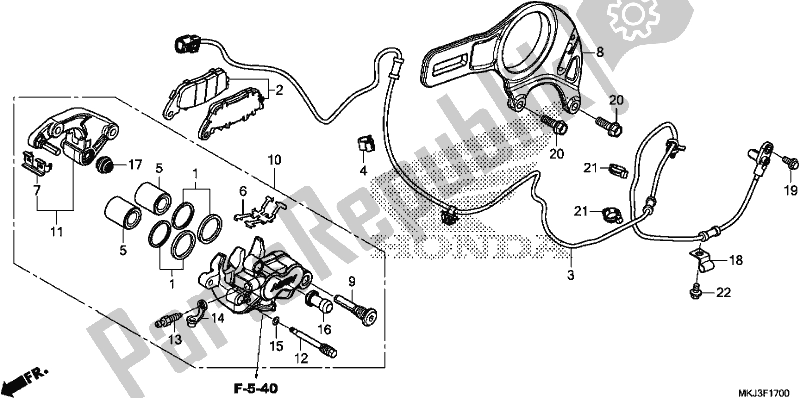 Todas las partes para Pinza De Freno Trasero de Honda CB 1000 RA 2018