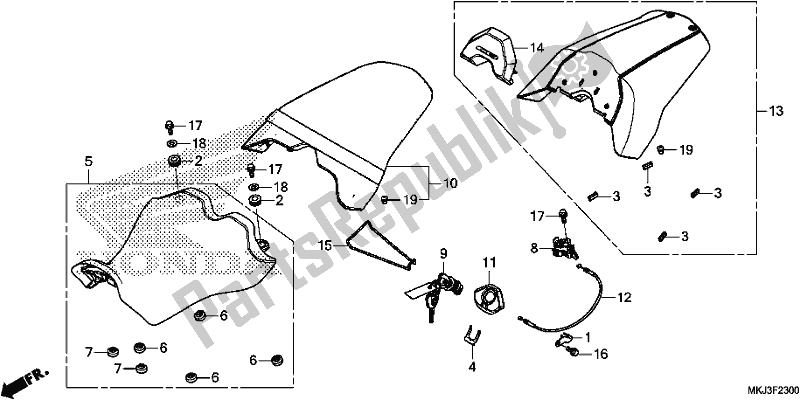 Todas las partes para Asiento de Honda CB 1000 RA 2018