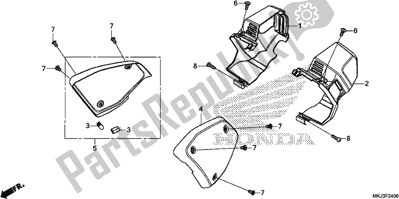 Tutte le parti per il Side Cover/duct Cover del Honda CB 1000 RA 2018