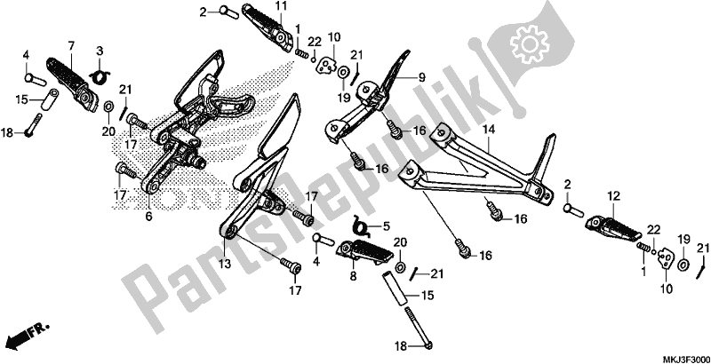 Tutte le parti per il Passo del Honda CB 1000 RA 2018