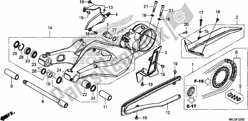 Tutte le parti per il Forcellone del Honda CB 1000 RA 2018