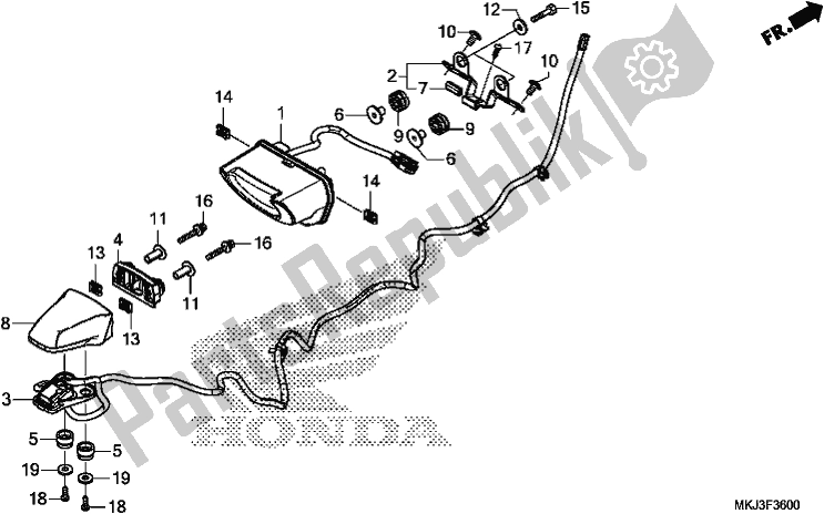 Todas las partes para Taillight/license Light de Honda CB 1000 RA 2018