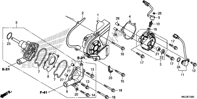 Todas las partes para Bomba De Agua de Honda CB 1000 RA 2018