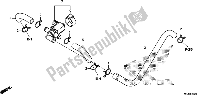 All parts for the Air Injection Control Valve of the Honda CB 1000 RA 2019