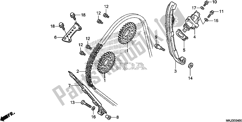 Tutte le parti per il Catena Della Camma / Tenditore del Honda CB 1000 RA 2019