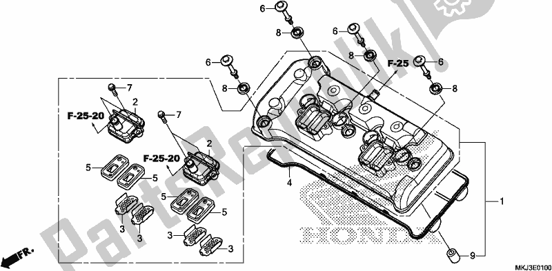 Todas las partes para Cubierta De Tapa De Cilindro de Honda CB 1000 RA 2019