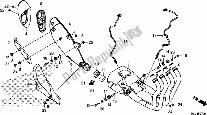 Tutte le parti per il Silenziatore Di Scarico del Honda CB 1000 RA 2019