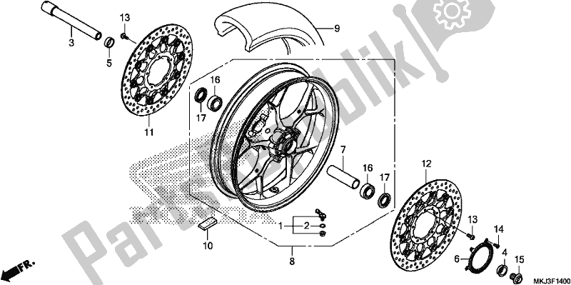 Todas las partes para Rueda Delantera de Honda CB 1000 RA 2019