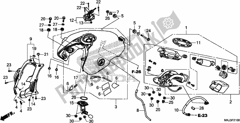 Todas las partes para Fuel Tank/fuel Pump de Honda CB 1000 RA 2019