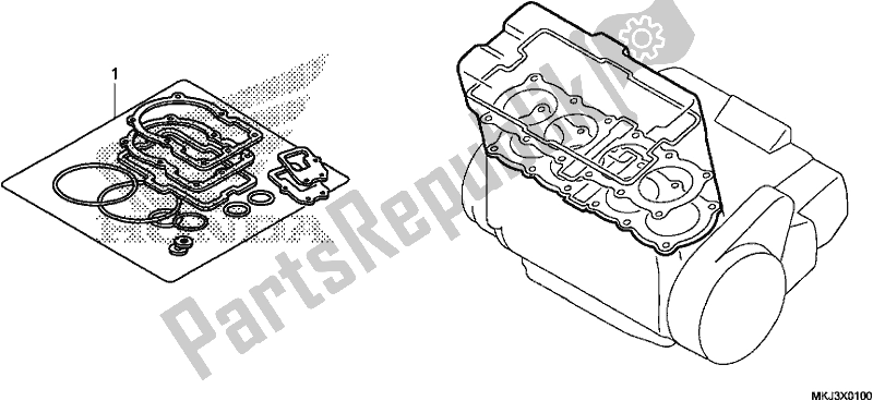 All parts for the Gasket Kit A of the Honda CB 1000 RA 2019