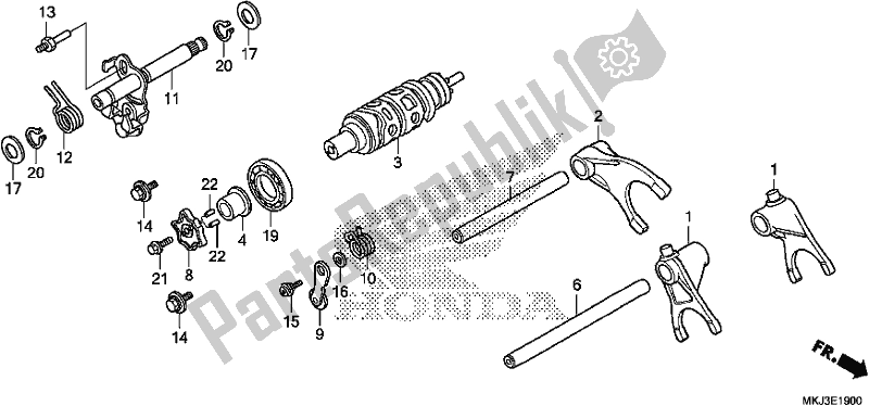 Todas las partes para Tambor De Cambio De Marchas de Honda CB 1000 RA 2019