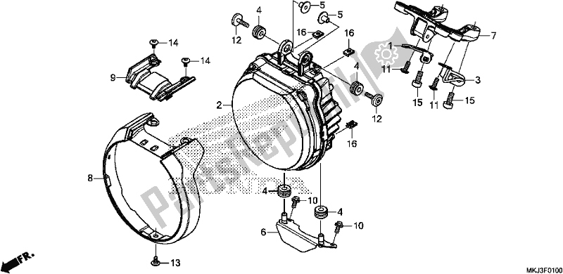 Tutte le parti per il Faro del Honda CB 1000 RA 2019