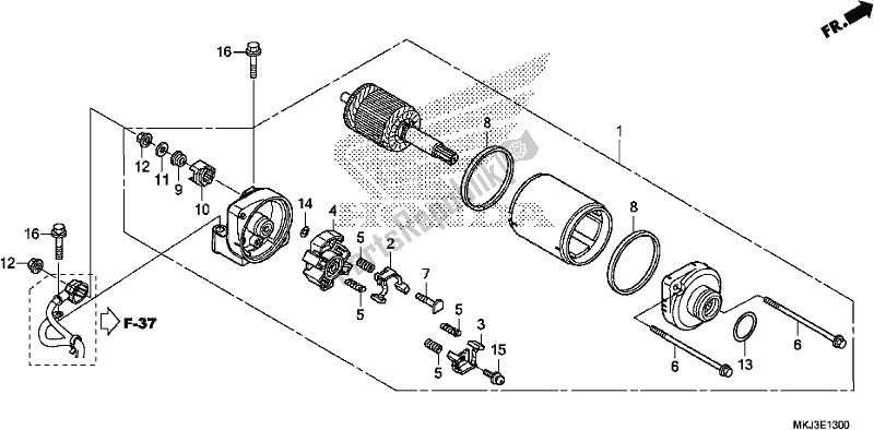 All parts for the Starter Motor of the Honda CB 1000 RA 2019