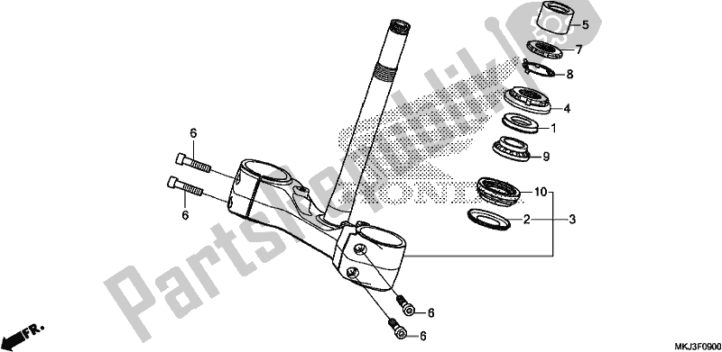 All parts for the Steering Stem of the Honda CB 1000 RA 2019