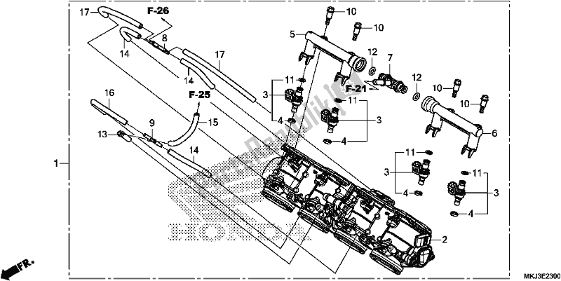 All parts for the Throttle Body of the Honda CB 1000 RA 2019