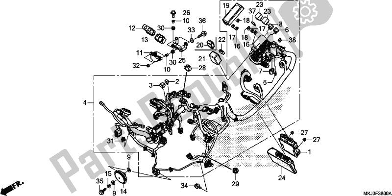 All parts for the Wire Harness of the Honda CB 1000 RA 2019