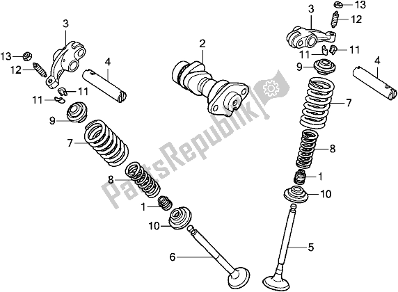 All parts for the Camshaft/valve of the Honda CB 125E 2018