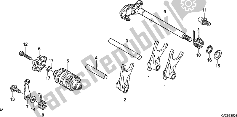 All parts for the Gearshift Drum of the Honda CB 125E 2018