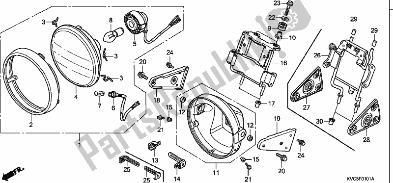 Tutte le parti per il Faro (2) del Honda CB 125E 2018