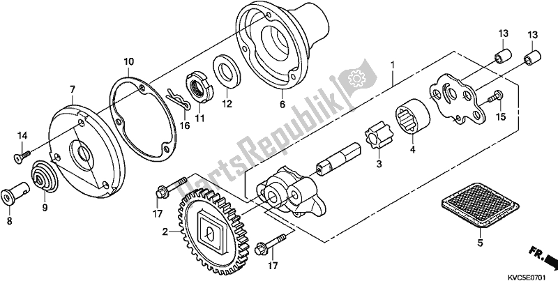 All parts for the Oil Pump of the Honda CB 125E 2018