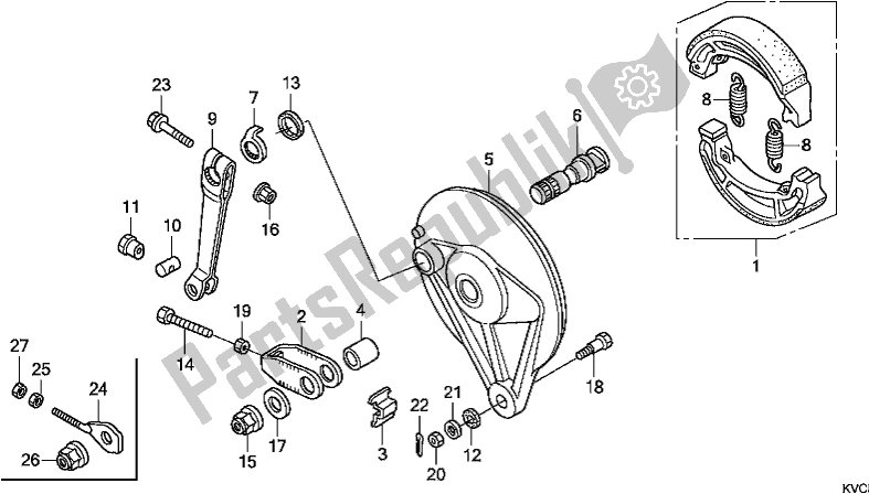 All parts for the Rear Brake Panel of the Honda CB 125E 2018