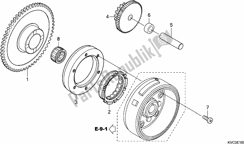 All parts for the Starting Gear of the Honda CB 125E 2018