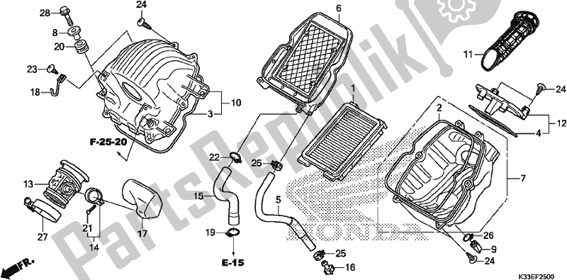 Todas as partes de Filtro De Ar do Honda CB 300 FA 2017