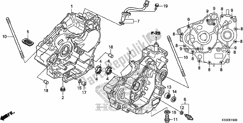 Alle onderdelen voor de Carter van de Honda CB 300 FA 2017