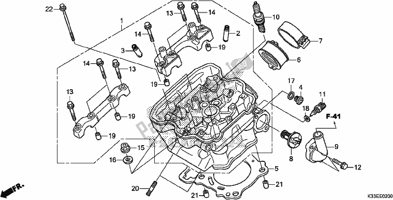 Alle onderdelen voor de Cilinderkop van de Honda CB 300 FA 2017