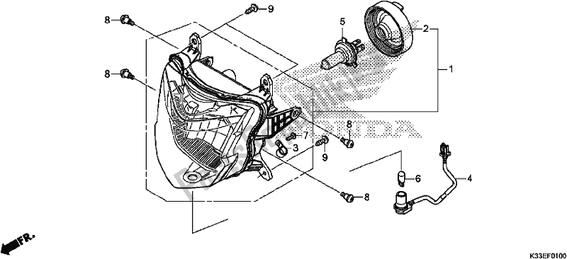 Tutte le parti per il Faro del Honda CB 300 FA 2017