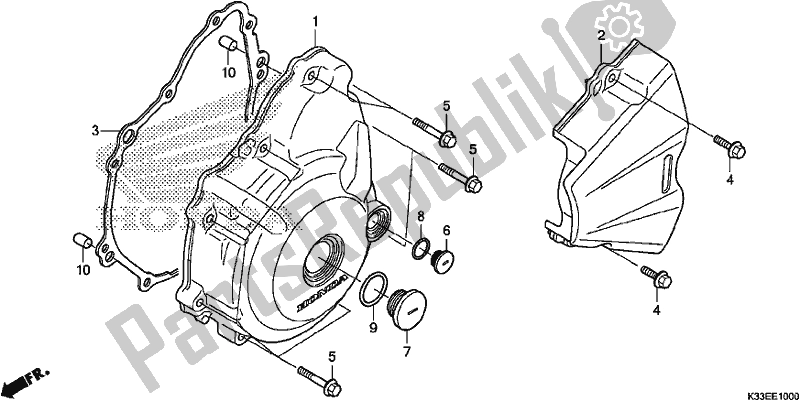 Toutes les pièces pour le Couvercle De Carter Gauche du Honda CB 300 FA 2017