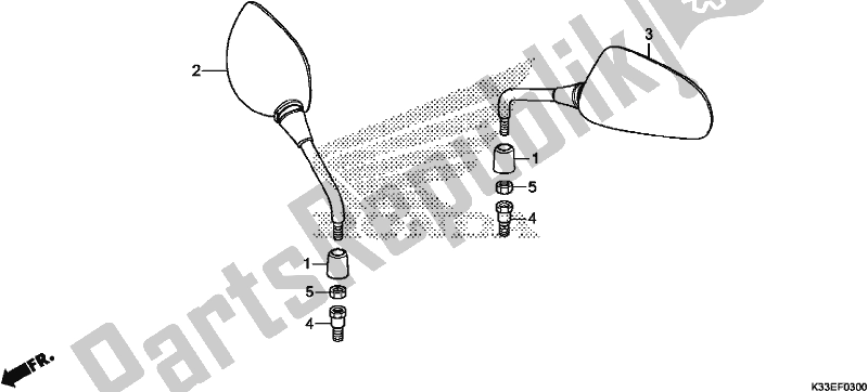 Tutte le parti per il Specchio del Honda CB 300 FA 2017