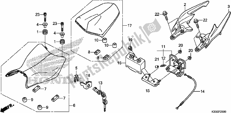 Todas las partes para Asiento de Honda CB 300 FA 2017