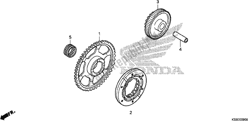 Toutes les pièces pour le Embrayage De Démarrage du Honda CB 300 FA 2017