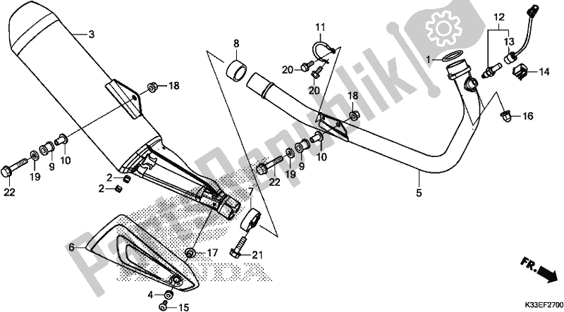 Toutes les pièces pour le Silencieux D'échappement du Honda CB 300 FA 2018